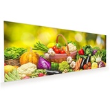 Primedeco Küchenrückwand Küchenrückwand Spritzschutz Glas mit Motiv Gemüsebeet 150 cm x 60 cm