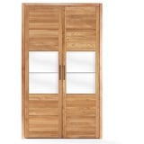 Pharao24 Kleiderschrank Zimarena aus Massivholz braun 133 cm x 221 cm x 65 cm