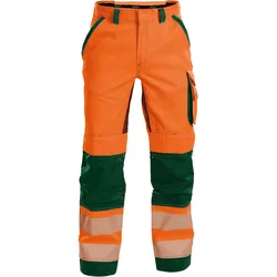 DASSY® Odessa Sommer Warnschutz Bundhose mit Kniepolstertaschen - neonorange/flaschengrün - 58