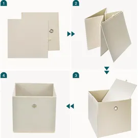 [en.casa] Faltbox 30 x 30 x 28 cm 10-tlg. Beige