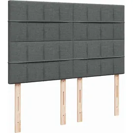 vidaXL Boxspringbett mit Matratze Dunkelgrau 140x200 cm Stoff