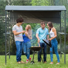 Outsunny Grillpavillon - 218Lx138Wx216Hcm - schwarz/grau