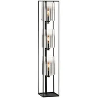 MeineWunschleuchte Stehlampe 3flammig Schwarz mit Rauchglas - Höhe 130cm