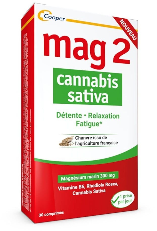 MAG 2 Cannabis Sativa à base de magnésium, vitamine B6 et cannabis sativa - complément alimentaire - 30 comprimés 30 pc(s) comprimé(s)
