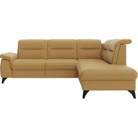 sit&more Ecksofa SIT & MORE "Astoria L-Form", gelb (dijon), B:256cm H:91cm T:225cm, 100% Polyester, Sofas, Ecksofa, wahlweise mit motorischer Relaxfunktion