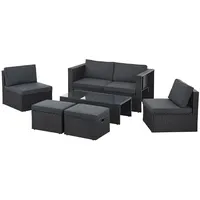 Juskys Salou Lounge-Set Schwarz