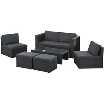 Juskys Salou Lounge-Set Schwarz