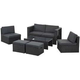 Juskys Salou Lounge-Set Schwarz