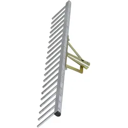 Siena Garden Profi Leichtmetallrechen 77 cm, 20 Zinken, Zinken aus Stahl verzinkt, Gerätekopf aus Aluminium in silber