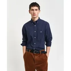 Gant für Herren. 3240160 Regular Fit Hemd mit marineblauem Mikrodruck (3XL), Lässig, Baumwolle, Langarm