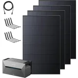 Anker SOLIX Balkonkraftwerk mit Speicher (1780W | 1600Wh), Solarbank 2 E1600 Pro (1600Wh), 4 Bifaziales Solarpanel (445W), Bodenhalterungen, 4 MPPT, 9,6kWh Kapazität, Plug & Play