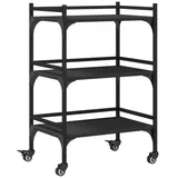 vidaXL Küchenwagen Schwarz 50x35x75,5 cm Holzwerkstoff