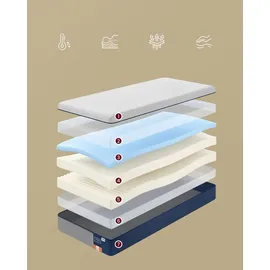 VASAGLE Matratze 90 x 200 cm H3 Gel-Memory-Schaumstoff