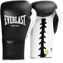 EVERLAST Powerlock OG Pro 14oz Boxhandschuhe Schwarz/Weiß, Schnürung, Training & Wettkampf, Schaumstoff, ergonomisch