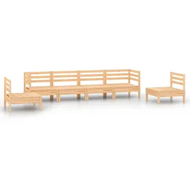 vidaXL Garten-Lounge-Set 6-tlg. Kiefer Massivholz braun