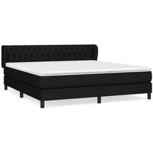 vidaXL Boxspringbett mit Matratze Schwarz 180x200 cm Stoff
