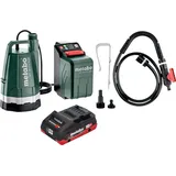 Metabo Metabo, TPF 18 LTX 2200 Akku Tauch- und Regenfasspumpe 18 V 2200 l/h + 1x LiHD Akku 4,0 Ah - ohne Ladegerät