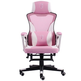 Trisens Gaming Stuhl im modernen Racing-Design mit einklappbarer Fußstütze - Gaming Chair mit flexiblen Armlehnen - ergonomischer Gaming Schreibtischstuhl mit extra Stützkissen