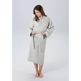 MY HOME Unisex-Bademantel MY HOME "Vanessa, ideal für Sauna & Spa, Hotelbademantel, Morgenmantel" Gr. M, grau (hellgrau), M, Baumwolle, Hausmäntel, Taschen, Damen & Herren, Waffelpiqué, sehr leichte Qualität, S-3XL