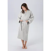 MY HOME Unisex-Bademantel MY HOME "Vanessa, ideal für Sauna & Spa, Hotelbademantel, Morgenmantel" Gr. M, grau (hellgrau), M, Baumwolle, Hausmäntel, Taschen, Damen & Herren, Waffelpiqué, sehr leichte Qualität, S-3XL