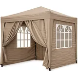 Quick Star Faltpavillon 2,5 x 2,5 m 4 Stück Braunbeige