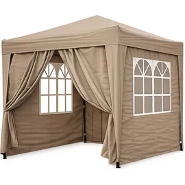 Quick Star Faltpavillon 2,5 x 2,5 m 4 Stück Braunbeige