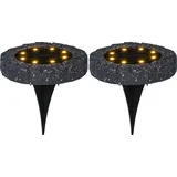 Star Trading Solarleuchte Kunststoff Ø 11 cm 2er Set schwarz