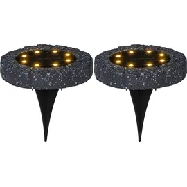 Star Trading Solarleuchte Kunststoff Ø 11 cm 2er Set schwarz