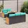 vidaXL Gartensofa-Set 6-tlg. schwarz Polyrattan Akazie