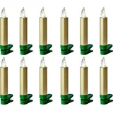 Krinner Lumix Superlight Mini Basis-Set 12 LED Kerzen, gold