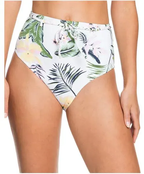 ROXY Damen Bikinihöschen mit mittelhoher Taille, BRIGHT WHITE PRASLIN, L