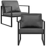 [casa.pro] Lerum Gartenstuhl 70 x 60 x 70 cm schwarz 2 St.