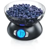 Arendo Küchenwaage digital mit großer Schale - 5000 g - LCD Display Tara Zuwiegefunktion - Auflösung ±1 g - Batterien inklusive - Auto Off - DMS