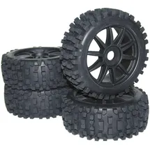 Reely Reifen & Felgen 1:8 Buggy Kompletträder 10-Speichen Schwarz 4 St.
