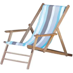 Jan Kurtz - Maxx Deckchair Teakholz, Bezug Designers Guild Streifen Tarifa