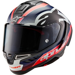 Alpinestars Supertech R10 Team Carbon Helm, schwarz-rot-blau, Größe S