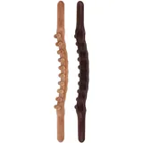 FRCOLOR 2 Stück Massagestab aus Karbonisiertem Holz mit Doppellagiger Perlenreihe für Rücken und Beine zur Muskelentspannung und Körperformung bei Spa Anwendungen