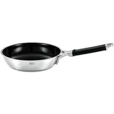 Rösle SILENCE PRO CeraPlus Bratpfanne Ø 24 cm, Hitzebeständig bis 260 °C, Keramikversiegelung, silbern, Edelstahl 18/10, spülmaschinengeeignet