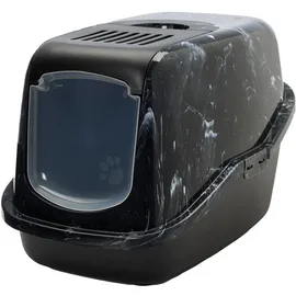 Savic Katzentoilette Nestor Marble – Schwarz/Weiß – schwarz