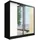 A&J MöbelLand Schiebetürenschrank DUO 200 x 215 x 59,5 cm Weiß/Schwarz