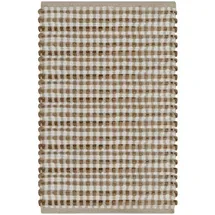 vidaXL Handgewebtes Badematten-Set Jute Stoff Natur und Weiß