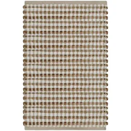 vidaXL Handgewebtes Badematten-Set Jute Stoff Natur und Weiß