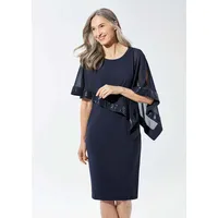 GOLDNER Abendkleid Kurzgröße Chiffonüberwurf Mitternachtsblau 19