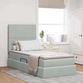 vidaXL Bett 90 x 200 cm Hellgrau