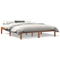 VidaXL Massivholzbett ohne Matratze Wachsbraun 160x200 Kiefernholz