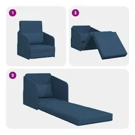 vidaXL Schlafsessel 2-in-1 Blau 65x80x83 cm Stoff