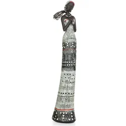 Moritz Deko-Figur Afrikanische Frauen Kunstfigur kulturell weiß aus Polyresin Dekorations Idee Standdeko Mensch Statue Skulptur Einheimisch Tradition