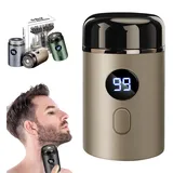 Neuester Tragbarer Elektrischer Mini-rasierer, Sopami Mini Rasierer, Capsule Razor,Sopami Mini Shaver,USB Waschbarer Reise-Nass-Trockenrasierer für Damen Herren (Gold)