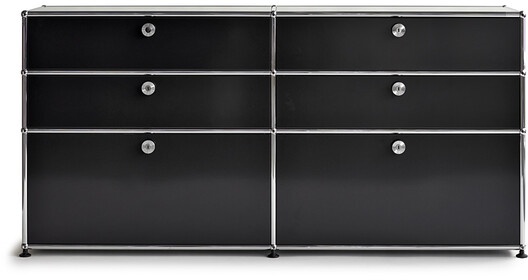 USM Sideboard schwarz, Designer Prof. Fritz Haller, 74x153x38 cm