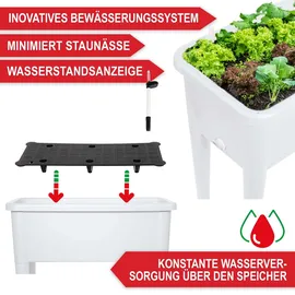 onbest Hochbeet Kunststoff 76 x 66,5 x 37 cm Weiß